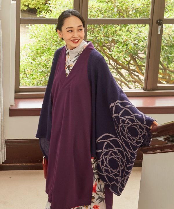 Japanese Crest Motif Knitted KIMONO Cardigan - Ametsuchi