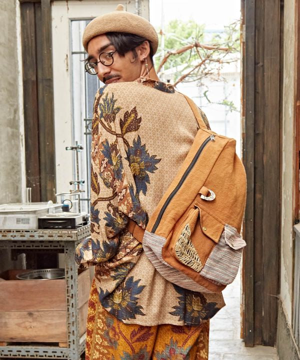 Hand Woven Cotton One Shoulder Bag - Ametsuchi