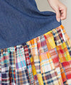 Madras Check Patchwork Skirt