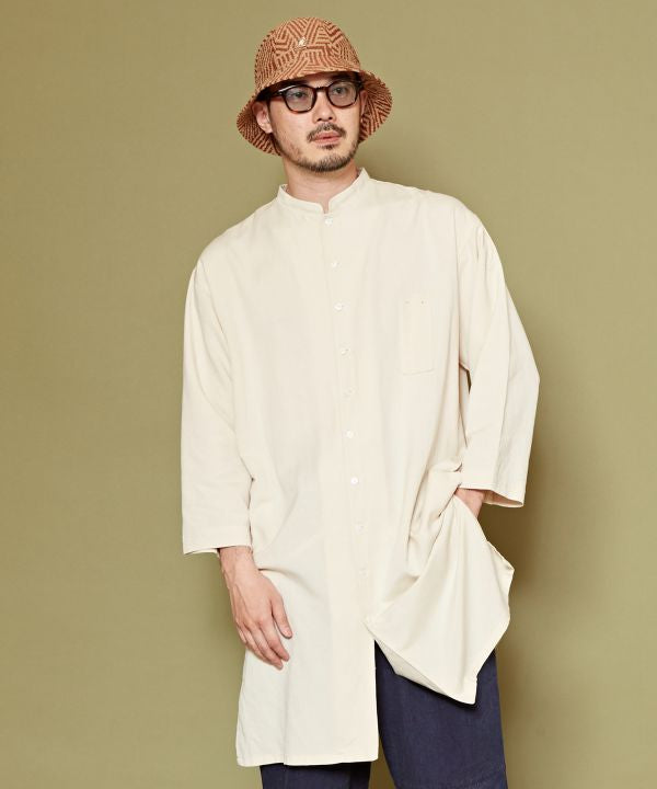 SHOSEI - Stand Collar Long Shirt - Ametsuchi