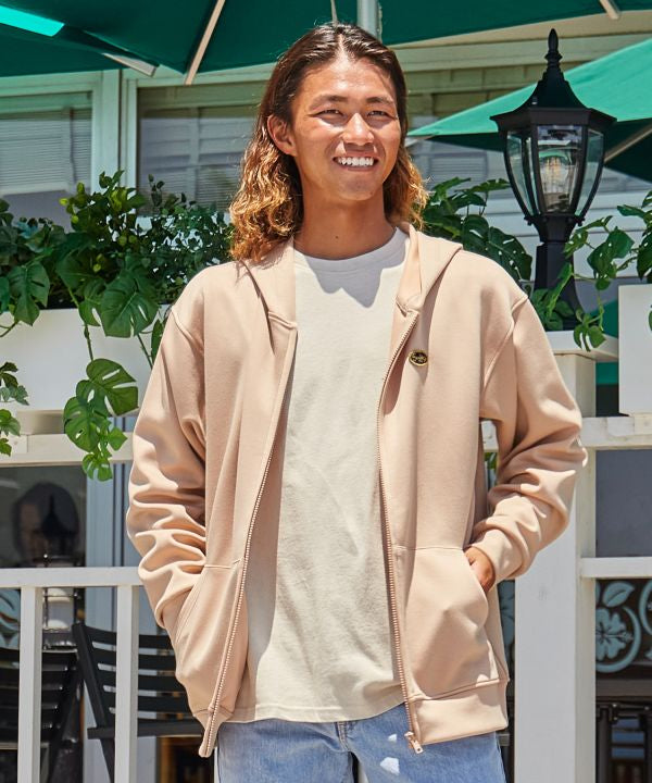double knit zip up hoodie