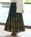 Foil Print Tiered Skirt