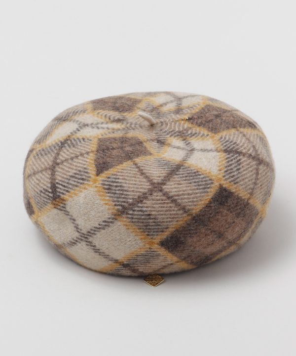 Wool Plaid Beret Hat - Ametsuchi display picture 3