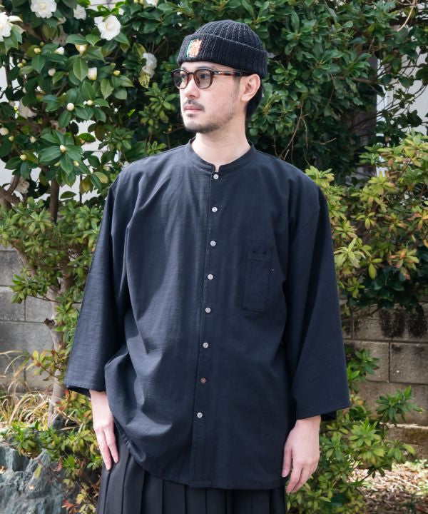 KAKUSODE Collarless Shirt - Ametsuchi