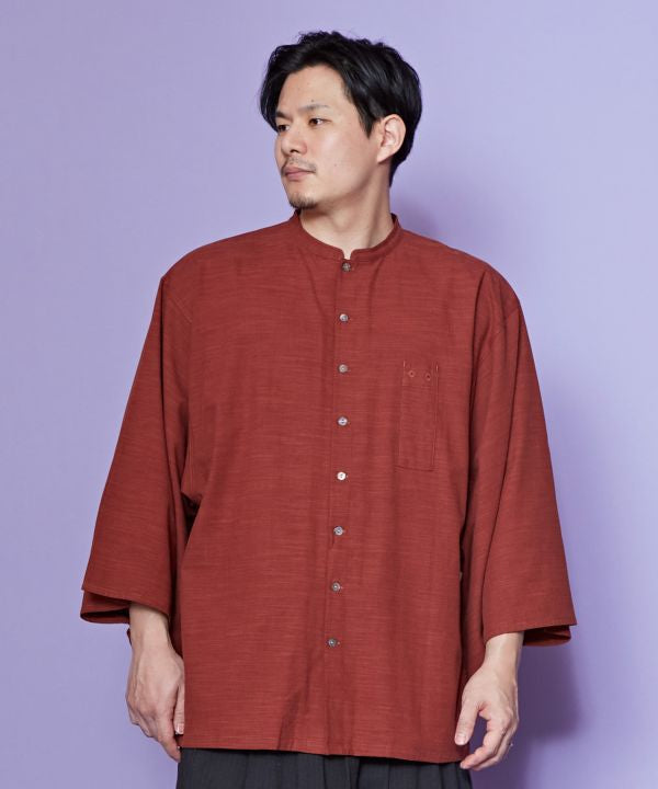 KAKUSODE Collarless Shirt - Ametsuchi