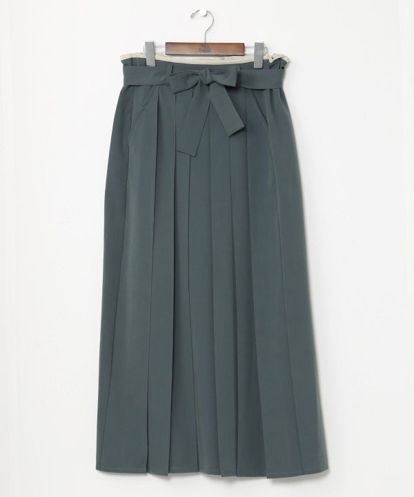 【公式完売】CreateClair HAKAMA WRAP SATINSKIRT ACRO TOKYO][AdaNous] Pleated Hakama Wrap Skirt