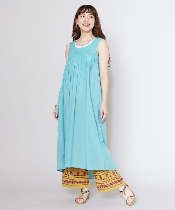 Cotton Rayon Summer Sleeveless Dress White Cotton Rayon Summer Sleeveless Dress White