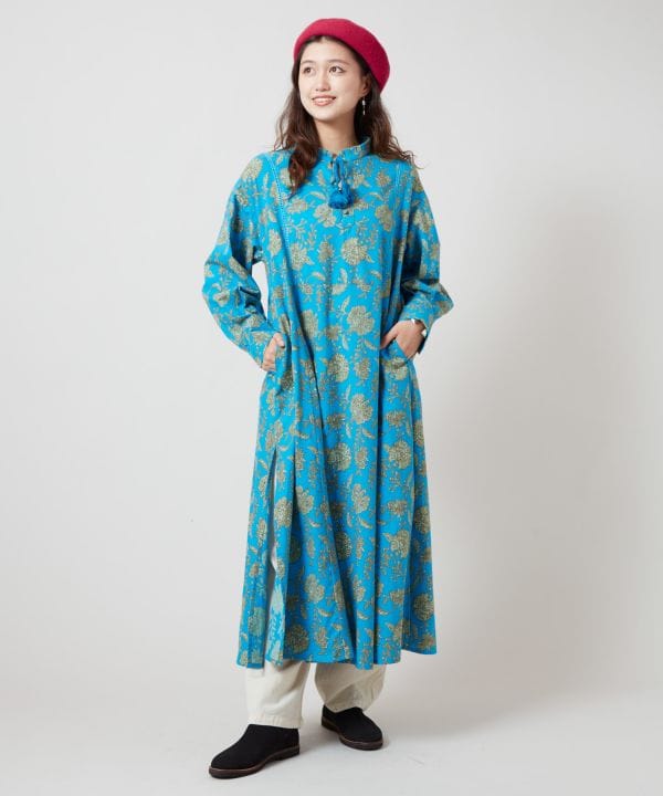 Elegant Cotton Dress with Pockets - Ametsuchi Elegant Cotton Dress with Pockets - Ametsuchi