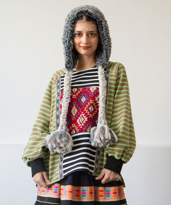 Striped Patchwork Top - Ametsuchi