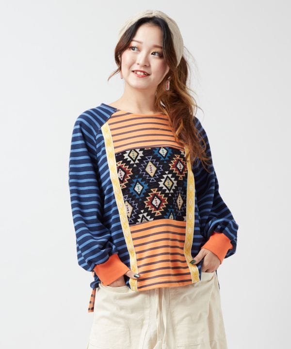 Striped Patchwork Top - Ametsuchi