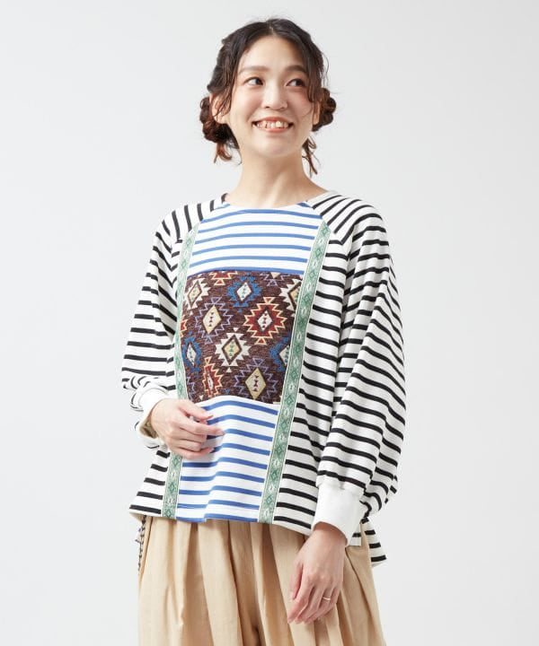 Striped Patchwork Top - Ametsuchi