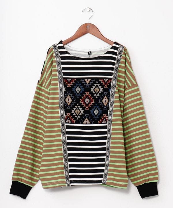 Striped Patchwork Top for Men - Ametsuchi