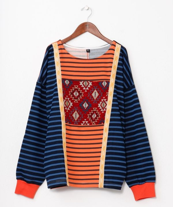 Striped Patchwork Top for Men - Ametsuchi