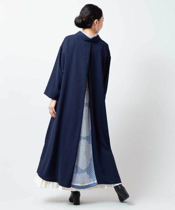 Kimono Inspired Lace Floral Hakkake Dress - Ametsuchi Kimono Inspired Lace Floral Hakkake Dress - Ametsuchi