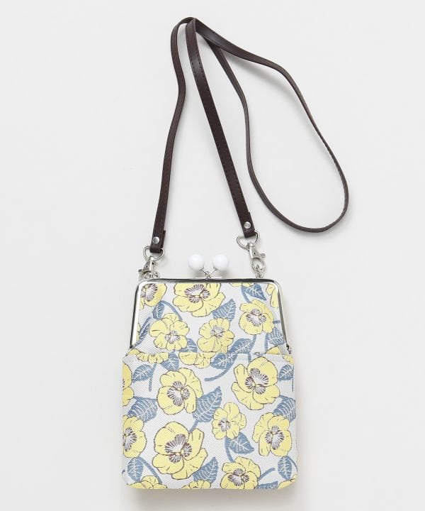 レトロな花柄✿✿斜め掛けbag 昭和花柄レトロガマグチ留め具ショルダーバッグ - Ametsuchi
