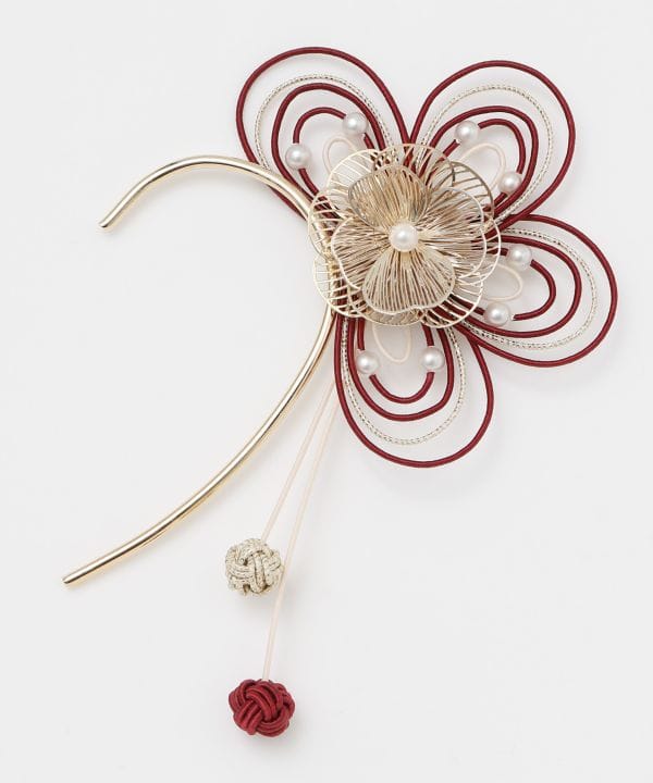 Japanese Mizuhiki Flower Ear Hook - Ametsuchi