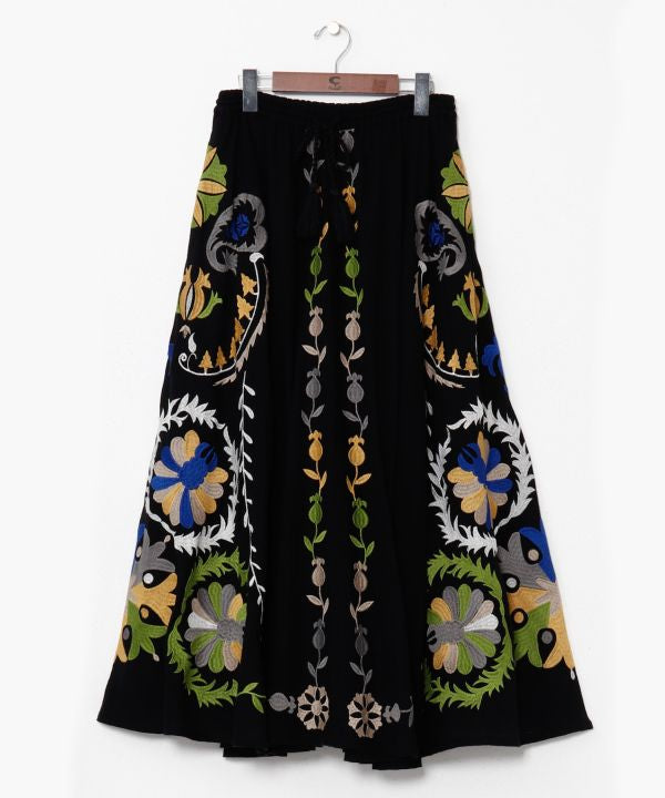 Ethnic Embroidered Long Skirt - Ametsuchi
