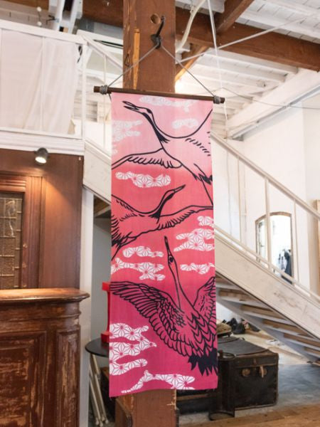 TENUGUI Towel Hemp Leaf x Crane - Ametsuchi