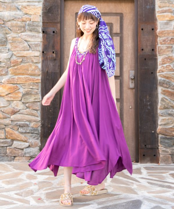 Flare Sleeveless Camisole Dress - Ametsuchi Flare Sleeveless Camisole Dress - Ametsuchi