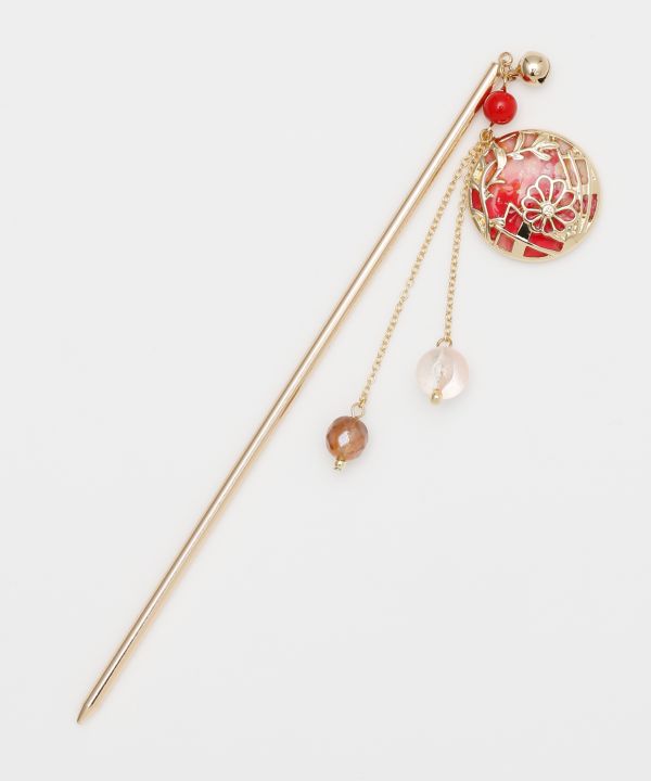 Kanzashi Hair Stick Pearls and leaves - j-okini - Products from Japan
