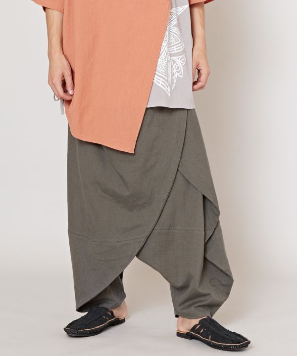 Layered Wrap Harem Pants - Ametsuchi