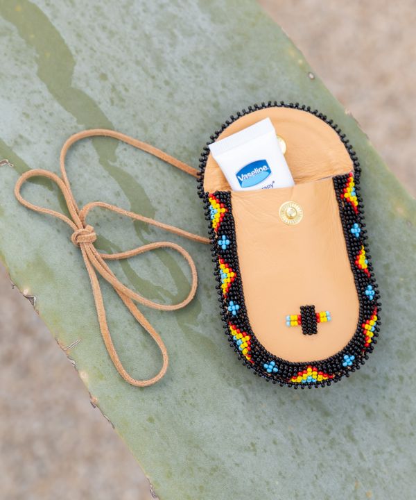 Navajo Pattern Beaded Pouch Necklace