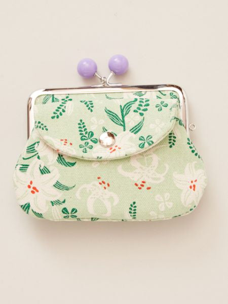 Miyumiyuu様オーダー ラウンドファスナーケース　カエル/フラワー Japanese Flower HANPU Double Clasp Purse - Ametsuchi