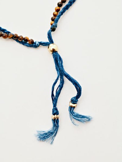 INDIGO Dye Hemp Cotton Strings Anklet