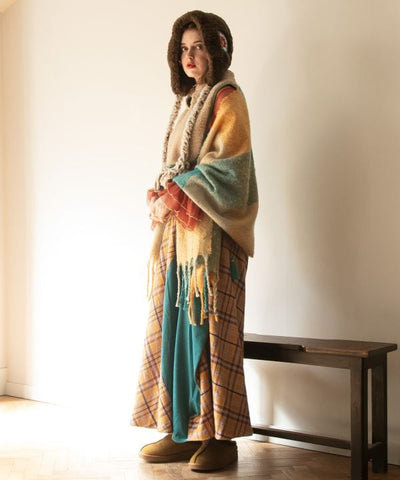 Plaid Pattern Melty Shawl