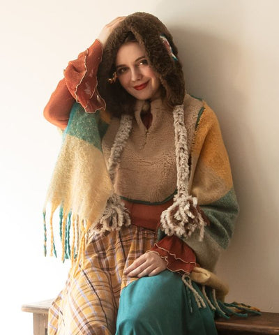 Plaid Pattern Melty Shawl