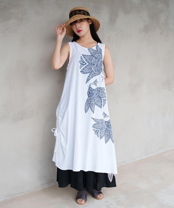Damascene Cotton Dress Dresses by AMINA - Ametsuchi