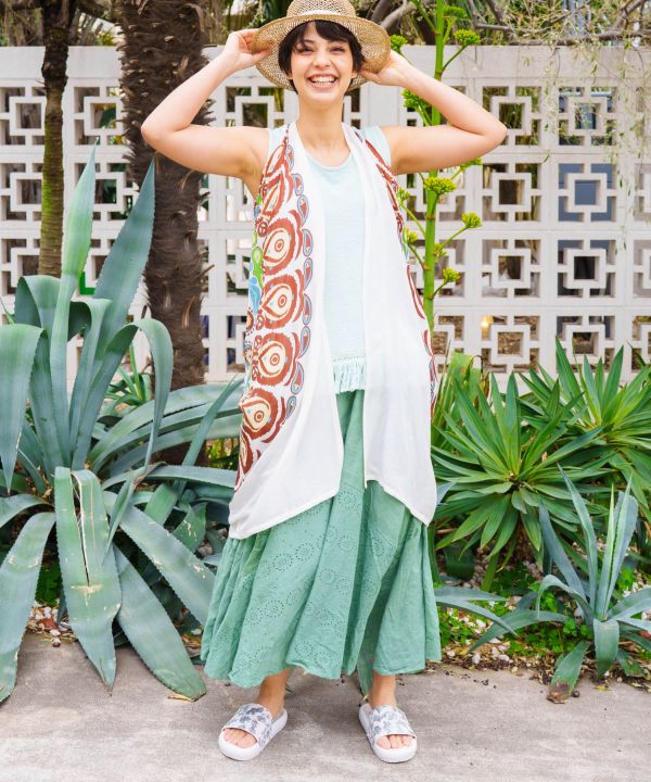 Fringe Hem Tank Top by AMINA - Ametsuchi