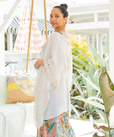 Hand Crochet Convertible Top Cardigan by Kahiko - Ametsuchi