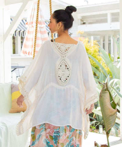 Hand Crochet Convertible Top Cardigan by Kahiko - Ametsuchi