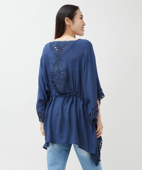 Hand Crochet Convertible Top Cardigan by Kahiko - Ametsuchi