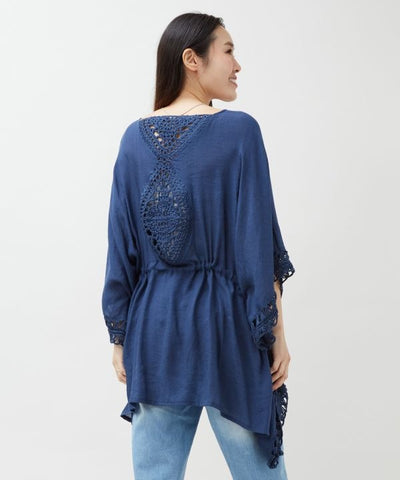 Hand Crochet Convertible Top Cardigan by Kahiko - Ametsuchi