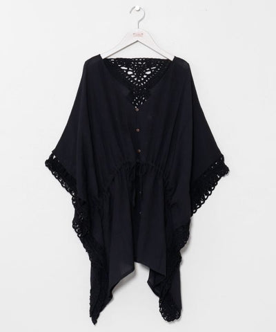 Hand Crochet Convertible Top Cardigan by Kahiko - Ametsuchi