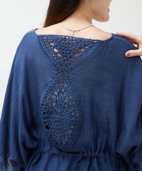 Hand Crochet Convertible Top Cardigan by Kahiko - Ametsuchi