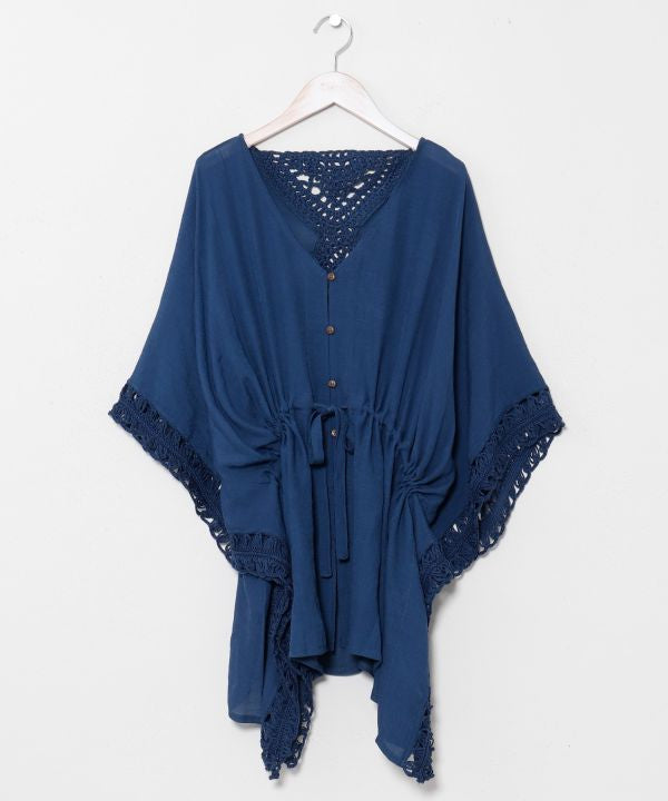 Hand Crochet Convertible Top Cardigan by Kahiko - Ametsuchi