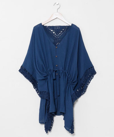 Hand Crochet Convertible Top Cardigan by Kahiko - Ametsuchi