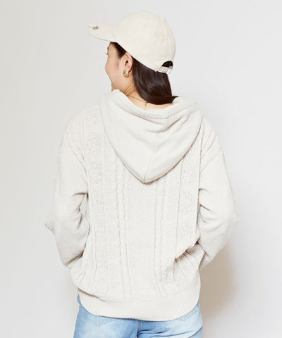 Fluffy Knitted Hoodie Top