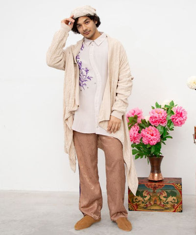 Paisley Jacquard Knit Cardigan