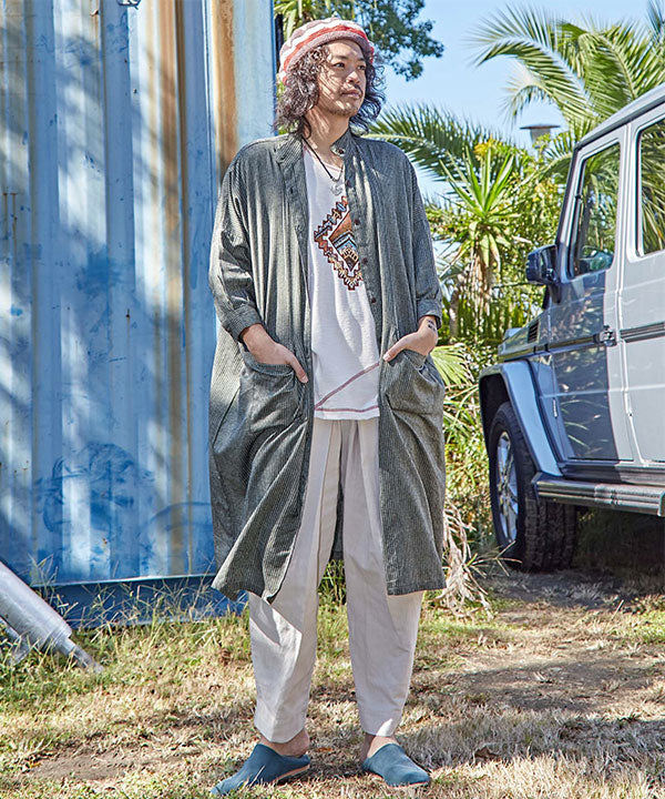 Striped Unisex Long Shirt Dresses by AMINA - Ametsuchi