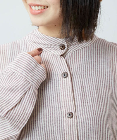 Striped Unisex Long Shirt Dresses by AMINA - Ametsuchi