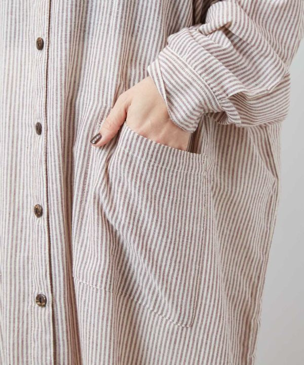 Striped Unisex Long Shirt Dresses by AMINA - Ametsuchi