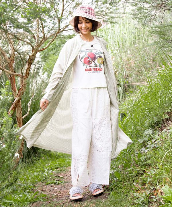 Striped Unisex Long Shirt Dresses by AMINA - Ametsuchi