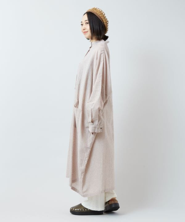 Striped Unisex Long Shirt Dresses by AMINA - Ametsuchi