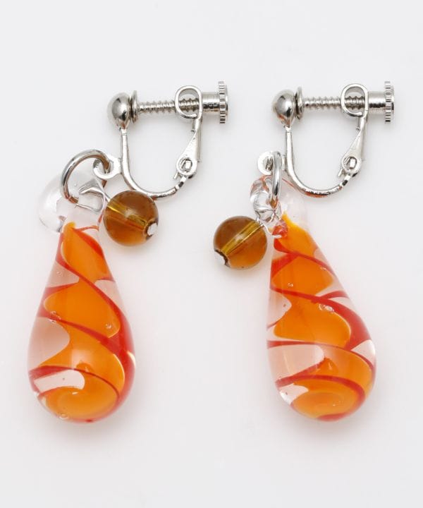 Glass Spiral Clip Earrings