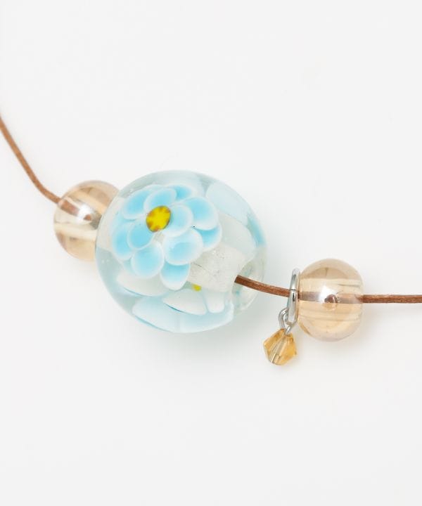Glass Flower Pendant Necklace