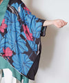 WATARI - Kimono reversible de algodón con estampado de rosas